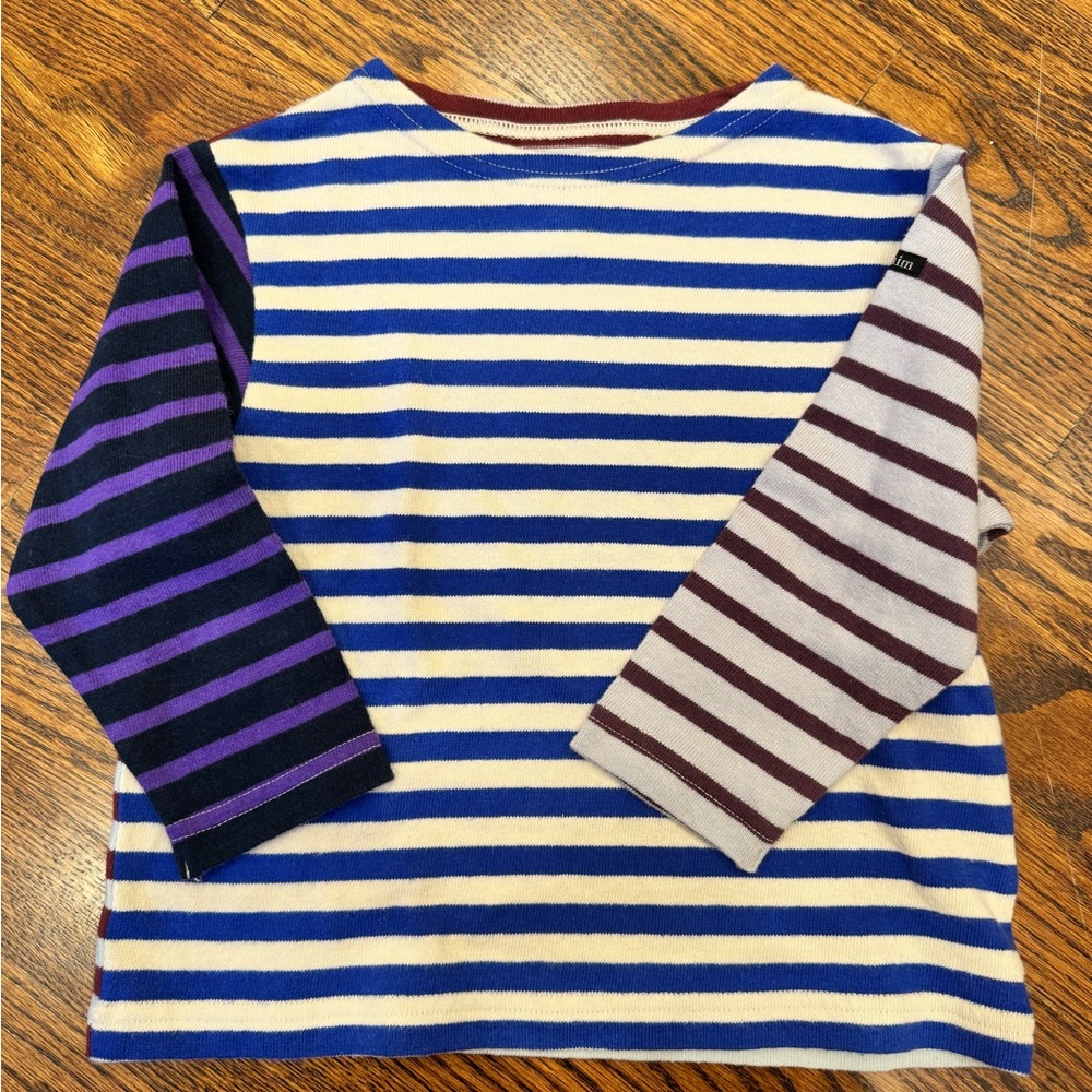 NWOT never worn- Striped Kids Shirt top  with Multicolor Sleeves- gender neutral